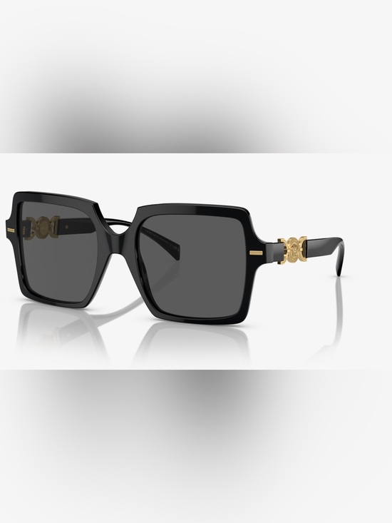 Versace Accessories - Versace Black Square Women's Sunglasses with Gold Medallion